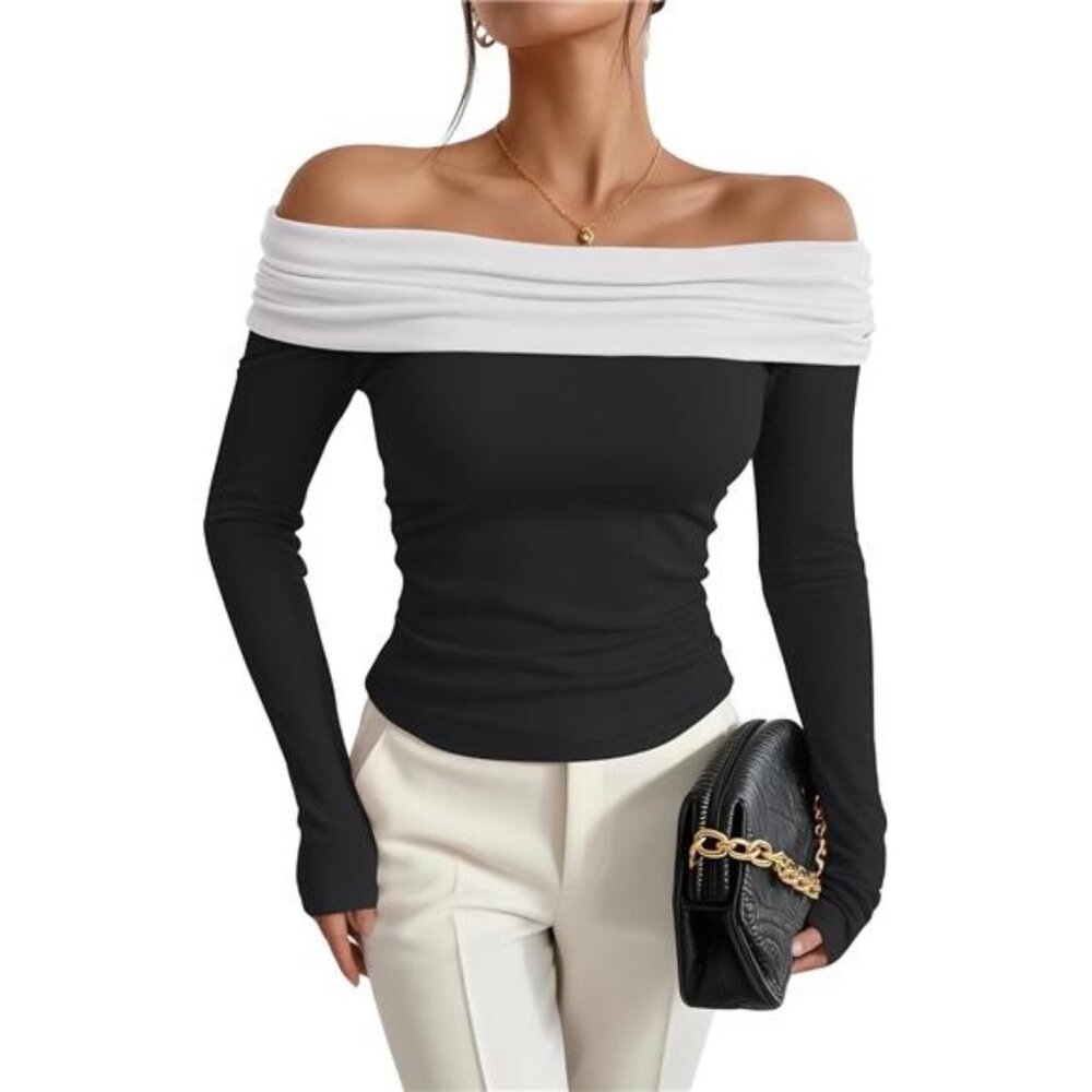 🌷 Off Shoulder Top | Slim Fit or Relaxed Style | Casual Chic Blouse